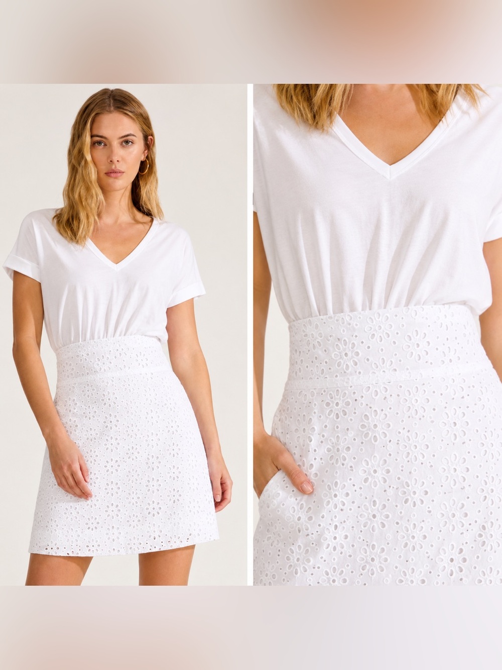 Veronica Beard Jiya White Eyelet Mini‎ Dress Bridal Graduation NWOT L